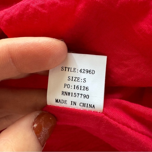 Pinch Red CeCe mini short Sleeve Dress oversized cotton classy small - Picture 6 of 7